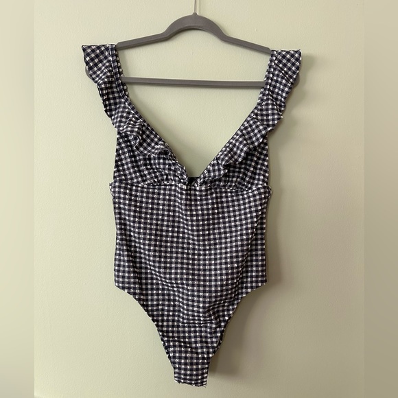 J. Crew Other - J. Crew Gingham Navy Blue One Piece Swimsuit Size 10